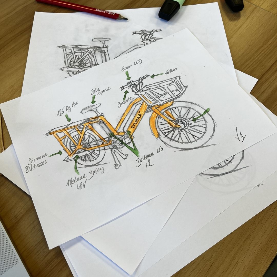 vélo long tail croquis